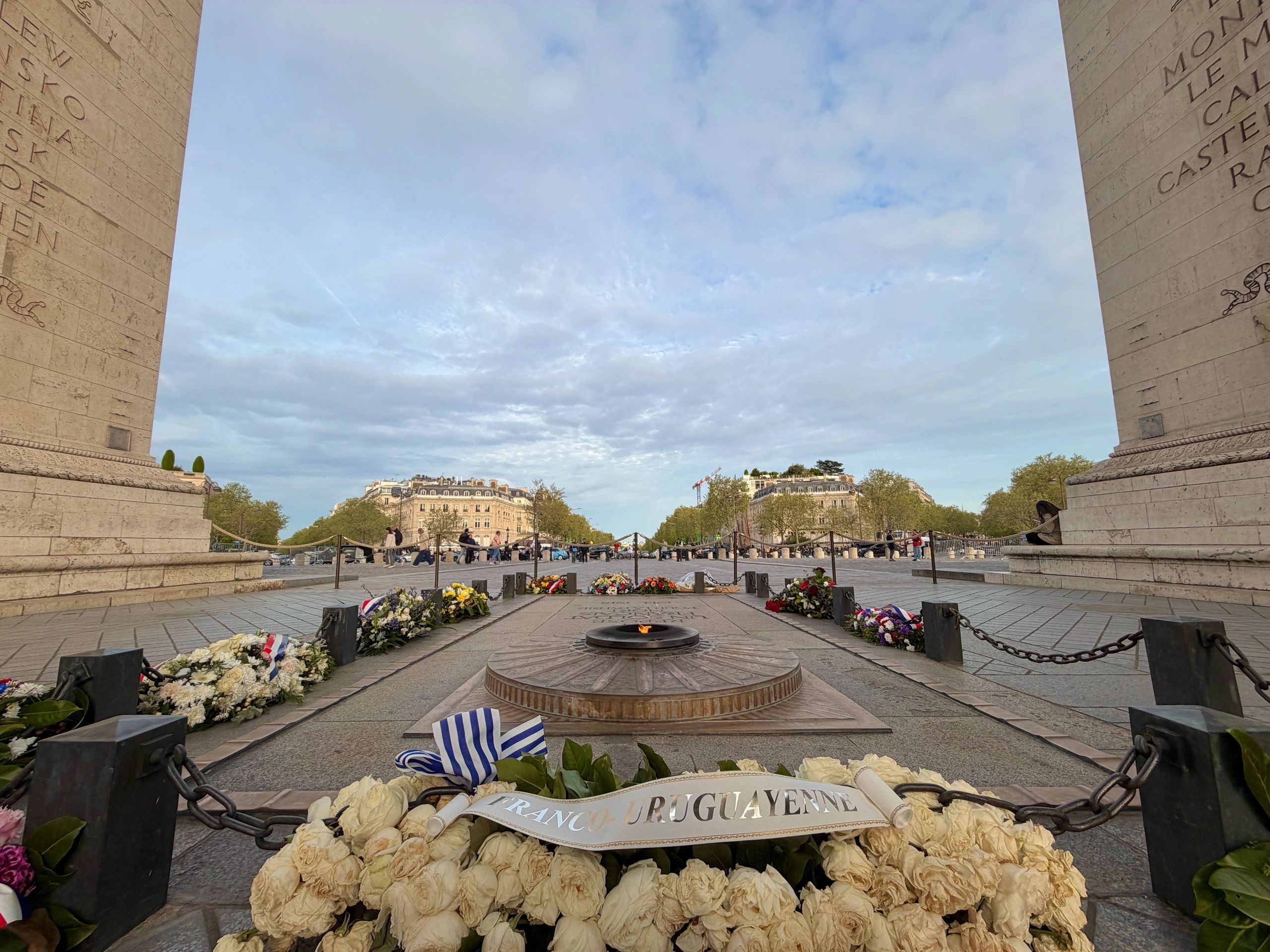 Memorial flowers displayed at a place of remembrance
