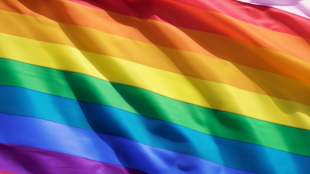 Rainbow flag, Pride flag in the wind